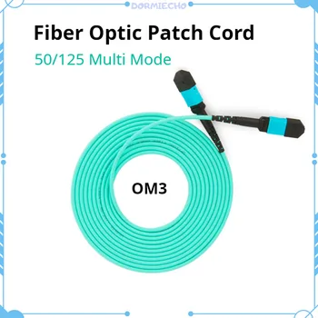 OM3 MPO-MPO 8-жилен висококачествен оптичен пач кабел кабел, 10 GB като 50 / 125μm мулти-режим оптичен кабел от 3 м 