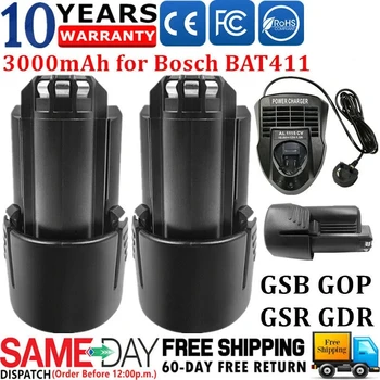 10,8 В/От 12 До 3000 ма за Bosch BAT411 Акумулаторна Батерия/Зарядно устройство BAT412A BAT413A D-70745GOP 2607336013 2607336014 PS20-2 Batter