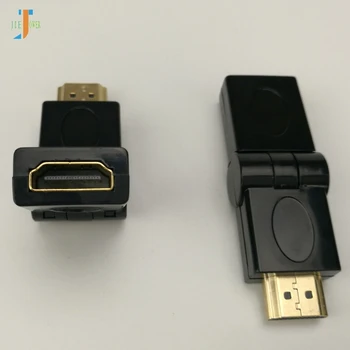 300 бр./лот, универсален HDMI-съвместим адаптер за мъже и жени с прав ъгъл на завоя лакътя на 180 градуса, HDtvconnection, HDTV, черен