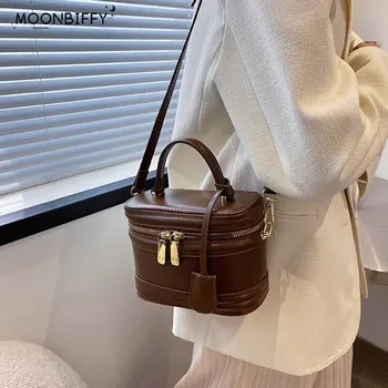 Висококачествена квадратна чанта през рамо и портмонета, чанти през рамо във формата на бъчва, дамски модни горната чанта, женски сладък клатч