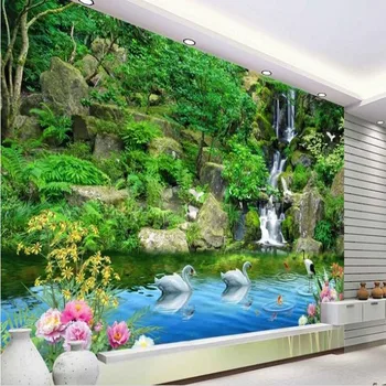 wellyu потребителски мащабни стенописи Qingshanlvshui 3D TV фон на стената нетъкан тапет papel de parede para quarto