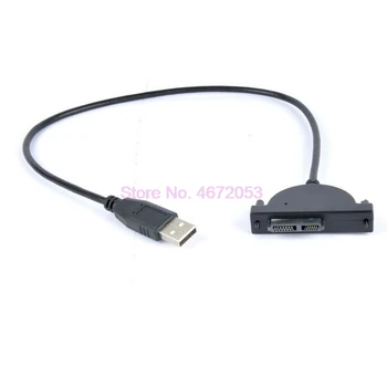 50 бр./лот USB 2.0 Mini Sata II 7 + 6 13Pin Адаптер за лаптоп CD/DVD ROM Тънък Диск Кабел Конвертор Винтове постоянен стил