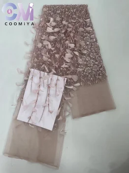 Висококачествени популярни тъкан Coomiya 2023, женствена бродерия от пера, европейски напреднали пайети и мъниста, вечерна рокля Jiamei