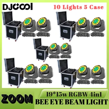 Безмитен 1 ~ 10шт Лирически лъч Led Moving Head Bee Eye Zoom 19x15 W Rgbw Quad 4в1 Dmx Wash moving head light bee eye Етап светлини