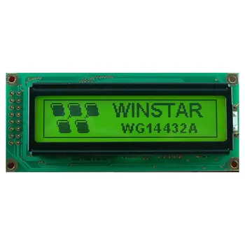 WG14432A 144*32 144x32 LCD дисплей Модул на дисплея LCM 5 В Жълто-зелен LCD дисплей ST7920 SPI сериен порт Водача WG14432A5 Оригинален Дисплей