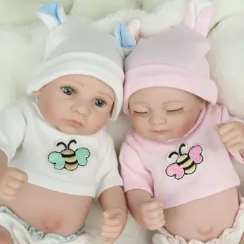 10-инчов реалистична симулация, кукла-Реборн, Силикон, моющаяся за цялото тяло, Събиране на новородени Близнаци, реквизит, подаръци за деца