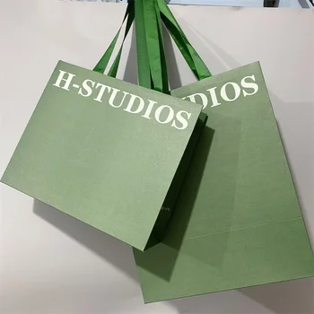 500 бр./лот, модерен дизайн, дамски orange чанта за пазаруване, на хартиен пакет с вградени дръжки, опаковки за козметика с логото си