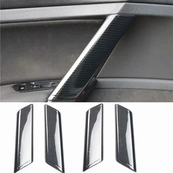 Подходящ за Volkswagen golf 7 2014-2018, 4 бр., вътрешна дръжка на вратата на колата е от въглеродни влакна ABS, защитно покритие на чашата, за довършителни работи под налягане, автомобилен стайлинг