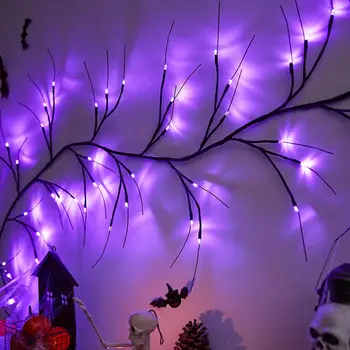 Декор за Хелоуин в затворени помещения, работещ на батерии, водоустойчива led лампа във формата на клони ивовой лозя за Хелоуин с няколко режими на снимане