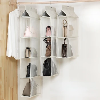 За гардероб, прозрачна чанта за съхранение, подвесная чанта-органайзер, задвижваната с закачалка, стенни прозрачни чанти за обувки Q212