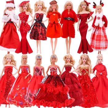 30 см стоп-моушън Облекло Червено Плюшевое Палто, Костюм Принцеса Рокля Модерен Костюм За Барби 11,8 инча Кукла Ежедневни Облекла Подаръци За Момичета