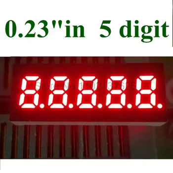 0,23-инчов 5-битов цифров ЧЕРВЕН клиенти led дисплей 7 Сегментен общ анод 0,23 