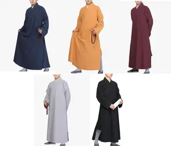 унисекс, висококачествен 100% памук, будистки халат шаолиньского монах кунг-фу, дрехи за медитацията в дзен стил, будистка униформи, костюми сив/черен цвят