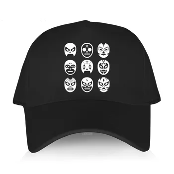 Гореща разпродажба, мъжка лятна черен памучен шапка, casual стил, маски Lucha, дишаща бейзболна шапка, унисекс, улични шапки за момчета