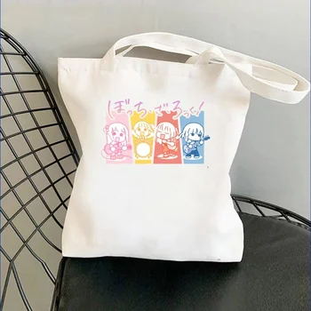 Bocchi the Rock Manga Ryo чанта за пазаруване, джутовая чанта за пазаруване, холщовая чанта-тоут, чанта за количка, чанта дантела прозорци, чанта за пазаруване