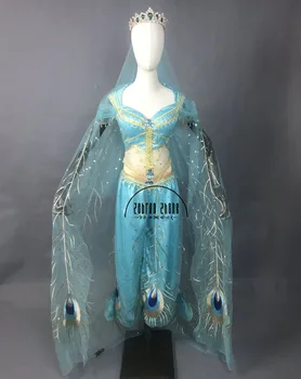 Обичай Нов костюм принцеса Жасмин с бродерия от филма 