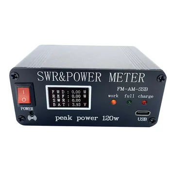 измерител на мощност 0,5 Вата-120 W Мини електромера Ксв Светлинен Индикатор на къси вълни зададено измерване на мощност Лесен OLED Fm Am Cw, Ssb