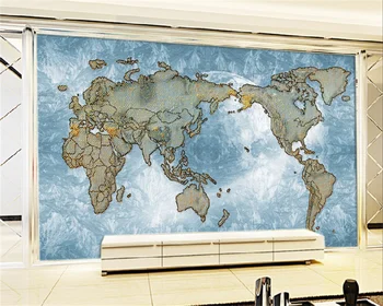 Papel de parede потребителски тапети бронзова версия на карта на света, хол ТЕЛЕВИЗИЯ фон стенни декоративна живопис behang