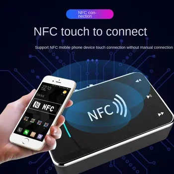 Bluetooth приемник, NFC 5,0 A2DP AUX вход 3.5 мм Жак RCA USB за възпроизвеждане на интелигентни стереозвука Безжичен Адаптер за комплект за кола Говорител