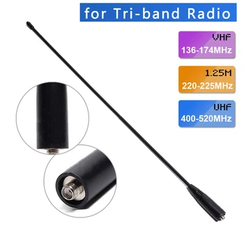 Трехдиапазонная антена ABBREE 144/222/435 Mhz SMA-Female Сгъваема За Преносими радиостанции Baofeng BF-R3, UV-82T, UV-5RX3, UV-S9