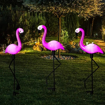На слънчева светлина Flamingo Garden, водоустойчив външни декоративни фенери на слънчевата енергия, розови светлини за пешеходна пътека, на тревата, на ландшафтната пътеки в двора