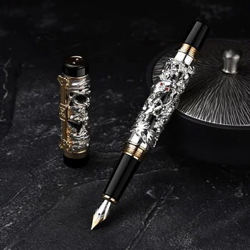НОВОСТ 2023 година, най-новият дизайн на метални химикалки Дракон и Феникс, Благородна, Хит на продажбите, Луксозна кутия за подарък писалка за писане