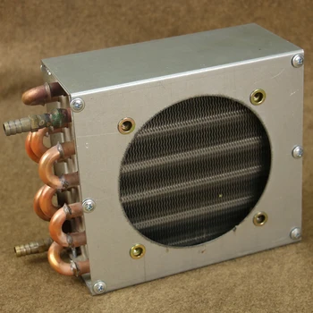 радиаторный кондензаторен хладилник с фризер с въздушно водно охлаждане, топлообменник от алуминиеви ребра и медни тръби с вентилатор