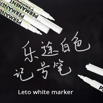 1 Бр. Бял маркер, маслен водоустойчив пластмасов гел химикалка за писане, рисуване, бял албум 