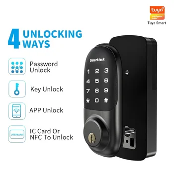 Интелигентна система за заключване на вратите с засовом Sasha APP Парола IC карта Ключ NFC Отключване на електронното заключване Домакински сигурност против кражба интелигентни ключалки