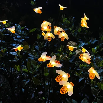 Слънчев led лампа, открит светлина пчелен светлячка, Слънчева Светлина Светлячка IP65, водоустойчив пейзаж, Слънчева Лампа за тревата, Украса на Градината
