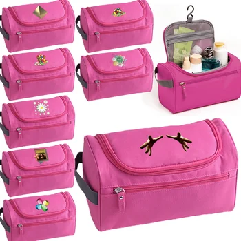 Дамски козметични чанти за пътуване, козметичен органайзер, пътуване портфейл за жени миене, бръснене, комплекти за грим с 3D модел, чанта за съхранение