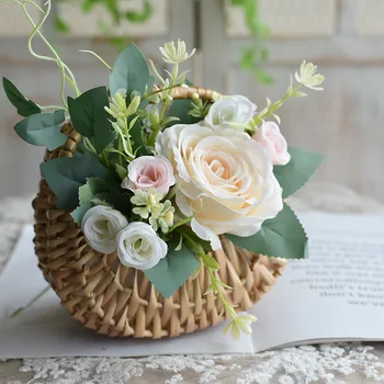Кошница от ракита ръчно изработени от ивового ратан за цветя - идеален за сватби и декорация - Идеален подарък за магазини за цветя