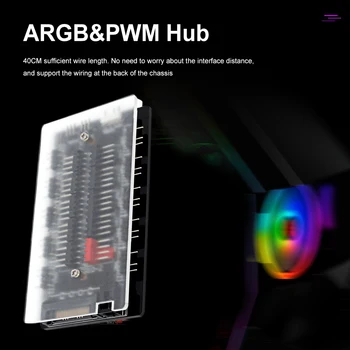 ARGB-контролер 10 в 1, Регулатор на температурата, ARGB-контролер, охлаждащ вентилатор, център, адаптер, спестяване на пространство за корпуса на КОМПЮТЪРА, шасито