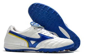 Неподправена мъжки спортни обувки Мизуно Creation WAVE CUP, улични обувки Мизуно бяло/синьо на цвят, Размер Eur 40-45