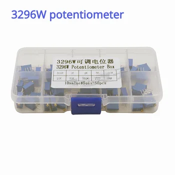 3296 W Прецизна регулируеми резистори с потенциометром, многооборотный машинка за подстригване, съпротивление 50-500 Ω, 1-От 200 До