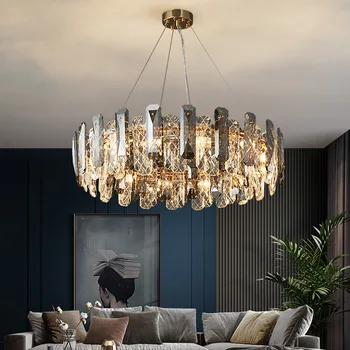 Луксозна led полилей в стил постмодерното K9 Crystal, осветление трапезария, хол, E14, Нова подвесная лампа, лампи за дома във фоайето спални