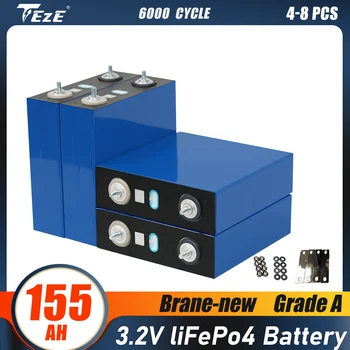 Lifepo4 3.2 В 155AH 4-8 бр. Акумулаторна Нова Литиево-Желязо-Фосфатная Батерия за RV Слънчевата Енергия Кемпер Открит от ЕС, САЩ, Не се облагат с данък