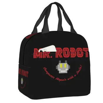 Г-н Робот Прави с усмивка изолированную чанта за обяд и за жени и деца, за многократна употреба термоохладитель, обяд-бокс, ученически чанти-контейнери за пикник