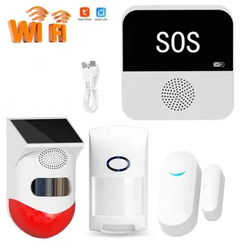 Sasha Безжичен WiFi Умен дом Офис Аларма, Комплект за защита на сигурността с датчик 433 Mhz сот приложение Smart Life