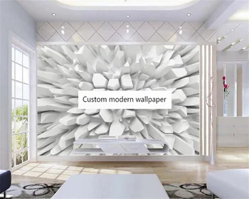 beibehang Персонализирани тапети от всякакъв размер модерен нов бял камък абстрактно изкуство хол с телевизор, разтегателен фон papel de parede тапети