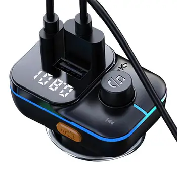 FM предавател, USB Зарядно за Кола С RGB Подсветка, Високоговорител, MP3 плейър Син Зъб С Автомобилен Супер Бързо Зарядно устройство 3.1 A USB Type-C