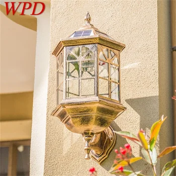 WPD Открит Слънчев Ретро стенен лампа LED Водоустойчива класически тела-аплици за украса на дома веранда