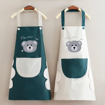 Кухненска престилка, домакински дамска мода, сладък японски водоустойчив и маслостойкий, може да си избърше ръцете, работа, готвене за възрастни по индивидуална заявка