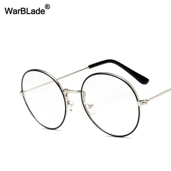 WarBLade Vintage слънчеви Очила В Златна Метална Рамка Люнета Мъжки Дамски Слънчеви очила С Кръгла форма, Оптични Лещи, Очила Nerd Прозрачни Лещи Очила