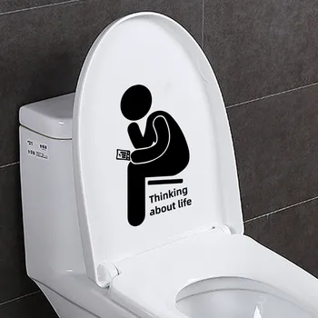 PVC Забавен английски лого, стикери със знака на тоалетни, за украса на баня, стикери за Дома, водоустойчиви тапети, постери, семейни етикети на тоалетна