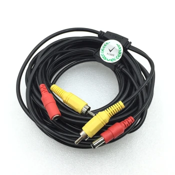5 м AV аудио видео кабел RCA + DC Аналогова камера за наблюдение на колата Удлинительный кабел кабел за автомобил, камион за Домашно видеонаблюдение DVR AHD Камера