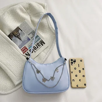 2022 Нова чанта под мишниците, пролетни прости модни чанти за едно рамо, модерен дамски малка квадратна чанта, скъпа малка прясна однотонная