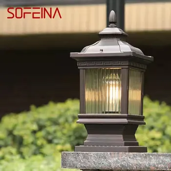 SOFEINA Открит класически Лампа на колумб, прост Електрически led лампа на колумб, водоустойчив за вътрешния двор на вилата, ретро-озеленяване на градината