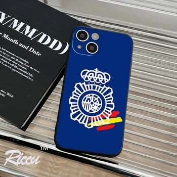 RICCU ЗА IPhone14 Калъф за телефон с логото на Националната полиция на Испания iPhone 14 11 12 8 Pro 7 Plus X 13 Pro MAX SE2020 6 Plus XR XS 13 Седалките