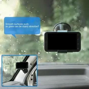 Кола за телефон Универсална, въртящи се на 360 градуса, гъвкав кола за телефон на предното стъкло, зажимная поставка за кола